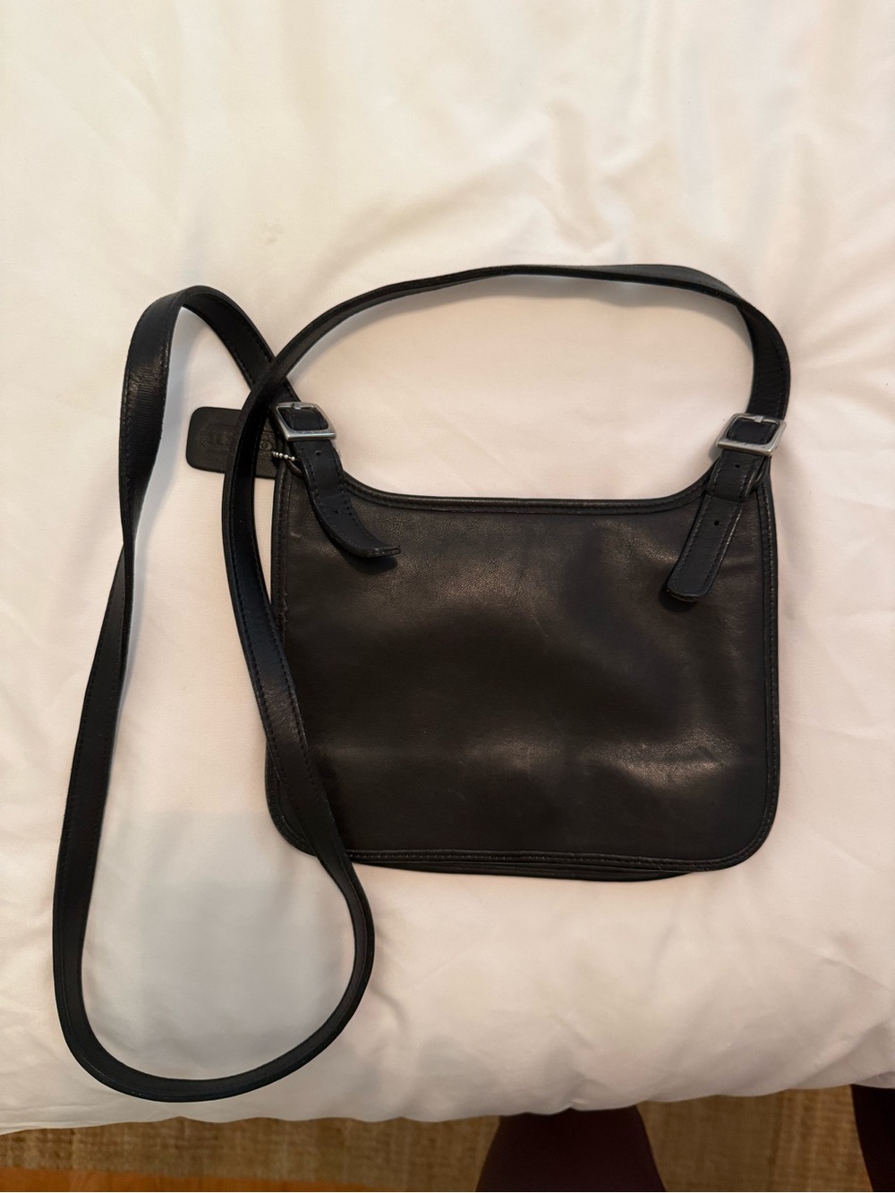 Coach Black Leather Adjustable-Strap Crossbody Bag